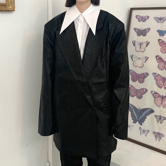 Oversized faux leather jacket - Picture 1 of 3